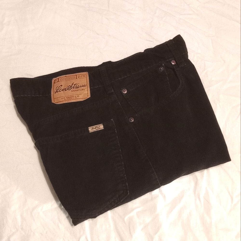 Vintage Levi Strauss Signature Corduroy Straight Fit Black Men's Pants 34x32